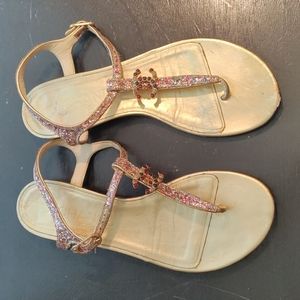 Chanel sparkle ankle strap sandals size 37